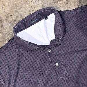 Turtleson Polo Shirt Mens XL Black White Geometric HCC Golf Club Crest Stretch